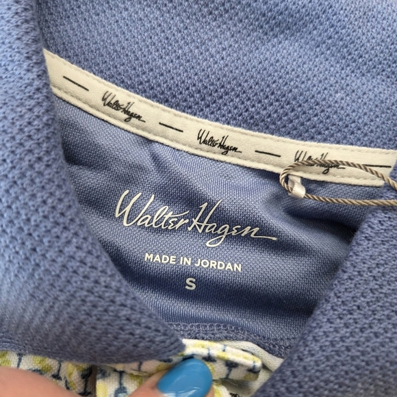 Walter Hagen Men's Clubhouse 19th Hole Polo Shirt Small White Lime Golf New - Picture 5 of 11